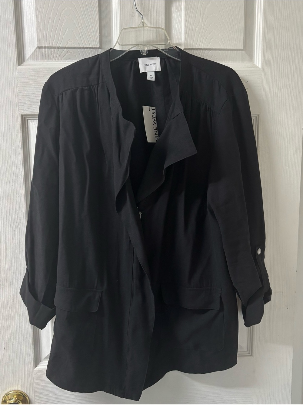 Nine West Black Open-Front Drapey Jacket Women’s XL NWT
